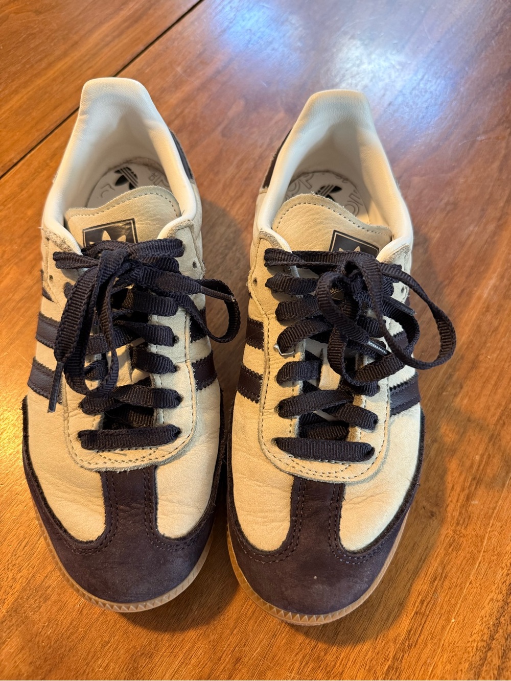 Adidas Sambas tan and brown